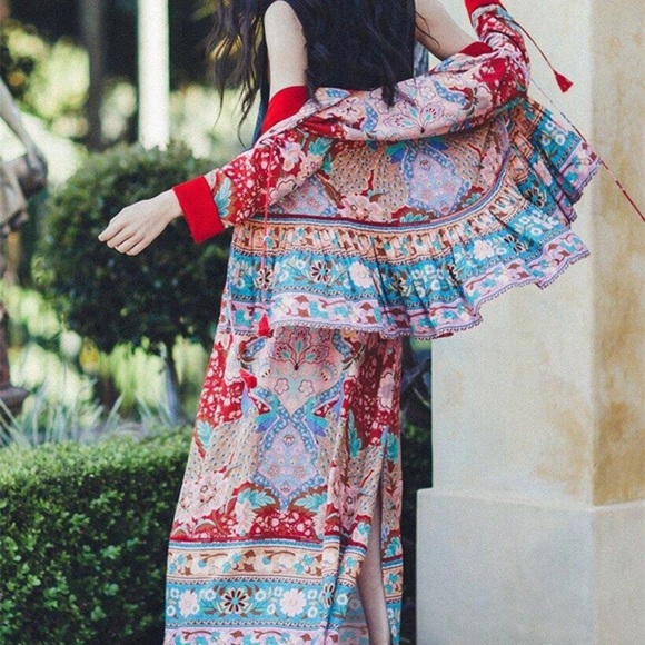 5⭐️Bohemian Festival floral Print skirt - Picture 7 of 9